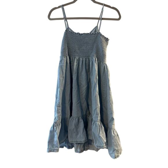 Japna Blue Chambray Button Down Dress, Medium - Picture 3 of 5